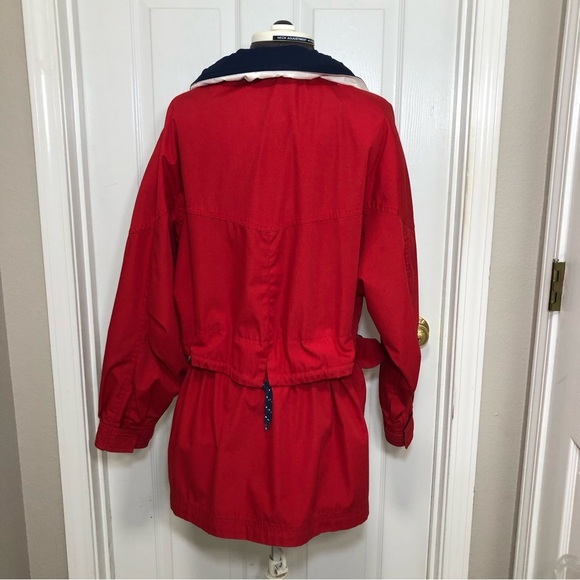 Pacific Trail by London Fog All Weather Hooded Waist String Red Lined Jacket M - Picture 8 of 16